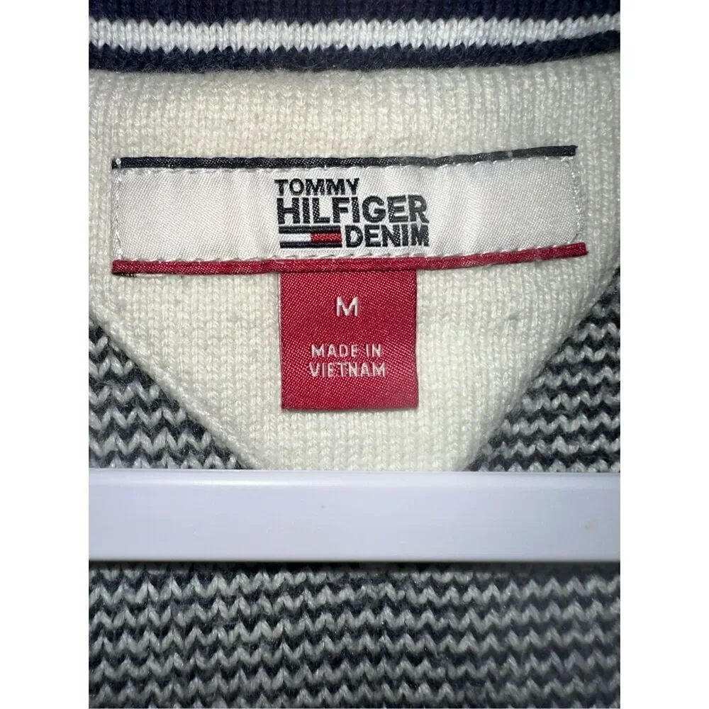Tommy Hilfiger Short Sleeve Knit Sweater Logo White Women’s Medium